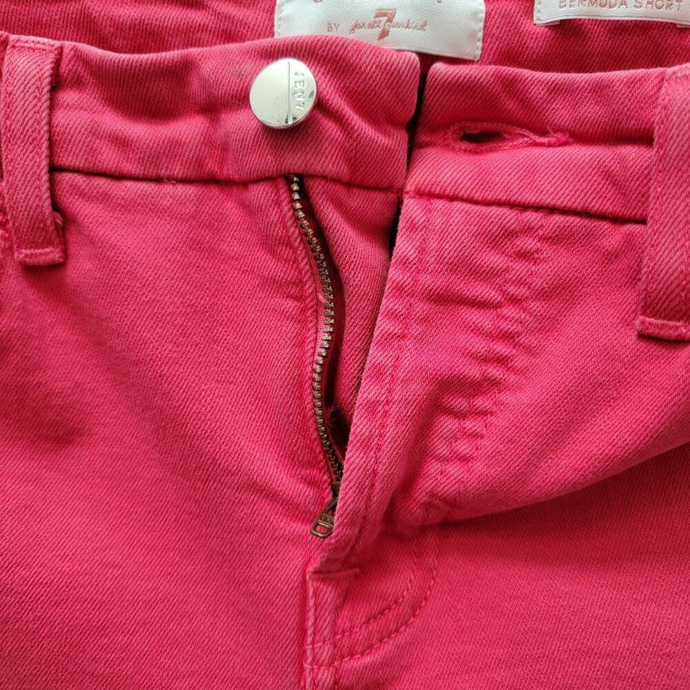 Jen 7 by 7 For All Mankind Red Jean Rolled Cuff Bermuda Shorts - Picture 12 of 16